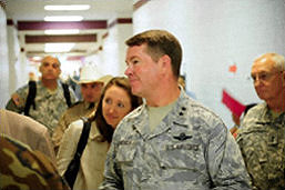 Photo of Maj. Gen. John Nichols touring the Medical Point of Dispensing (MPOD)